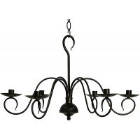 Black Franklin Candle Chandelier 6 Arm 24" Handcrafted in The USA - BRG82YMCU