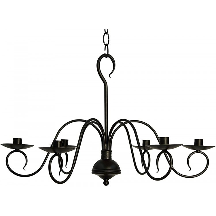Black Franklin Candle Chandelier 6 Arm 24 Handcrafted in The USA - BRG82YMCU