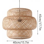 Demeanor LED Chandeliers Japanese Style Tatami Bamboo Woven Pendant Light Rattan Wicker Bamboo Bamboo Lampshade Hand-Woven Ceiling Light Suitable for Tea House Cafe Lighting Size : 40cm - BGS0JGNI6