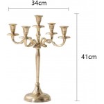 European Retro Candlestick Decoration Romantic 5 Heads Candlelight Dinner Props Wedding Western Food Ins Candle Chandeliers Aluminum Gold Size : M - B1X104JY4