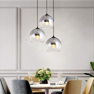 LED Modern Chandelier Lamp Pendant Lights Glass Hanging Lighting Lamp 3 Lights| Round Mounting Base| Modern Ceiling Pendant Lighting Fixtures Industrial Pendant Light Compatible with Kitchen Island , - B9W8R0DUT