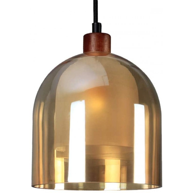 LED Modern Chandelier Lamp Personality Features Inside And Outside Glass Lampshade Chandelier Pendant Lamp European Wood Restaurant Droplight Bar Study Cafe Living Room Hanging Light E14 Han ,hallw - B23QJWCIQ