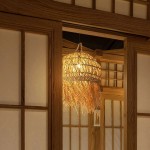New Popular Japanese Style Bamboo E27 Chandelier Chinese Style Retro Indoor Tea Room Restaurant Homestay Lighting Lantern Lamp Straw Rattan Lampshade Pendant Light Hand-Woven Hanging Lamp Fixtures - BZM7B9ZUY