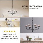 smtyle Hanging Candle Chandelier for Gazebo Set of 6 Tealight Candle Metal Wall Sconce for Indoor or Outdoor Black - B8F4MXOCW