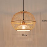VERLEDK Chinese Style Solid Wood Retro Chandelier Japanese Style Tatami Pendent Bamboo Weaving Zen Ceiling Lamp,for Bedroom Entryway Dining Room Girls Room Foyer - B6ZL114WQ