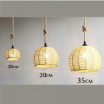 Voice of life Indoor Chandelier Round Ball Hemp Rope Retro Clothing Shop Net Bar Table Coffee Restaurant Creative Personality Japanese Pastoral Homestay Ceiling Lamps - BNEF0KA54