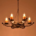 wduuoo Retro Candle Holder Industry Style Iron Art Style Chandelier 6 Heads E14 60 * 36CM Perfect Size: 60 * 36CM - BGKXMSZGS
