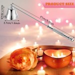 3 Pieces Candle Snuffer Wick Snuffer Candle Accessory with Long Handle Stainless Steel Wick Snuffers Candle Tool for Putting Out Extinguish Candle Wicks Flame Safely Silver - B95WELWR1