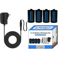 4 x D Battery Replacement Eliminator Kit for Flameless Candles & Other Electronic Devices - BEBZAYOH4