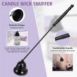 5 in 1 Candle Accessory Set,Candle Wick Trimmer Cutter,Candle Wick Dipper,Candle Wick Snuffer,Rechargeable Candle Lighter,Tweezers,Stainless Steel Candle Care Kit Home Gift for AromatherapyBlack - BEKA593JP