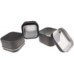 9-Pack 4oz Empty Square Metal Tins with Clear Window for Candle Making Candies Gifts & Treasures Black - B0VSOWQGU