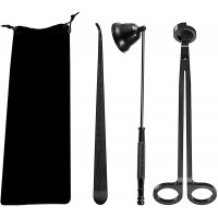 AuroTrends Candle Accessory Set Candle Wick Trimmer Set Candle Cutter Candle Snuffer Candle Wick Dipper with Storage Bag 3 in 1 Candle Tool Kit Great for Scented Candles Lovers Matte Black - B34KP2UZW