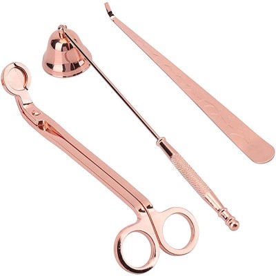 Candle Wick Trimmer Candle Snuffer and Wick Dipper Wick Cutter for Candles Candle Scissors Polished Stainless Steel Candle Extinguisher Rose Gold Cutter Candle Wick Cliper - BPFVOKVI5