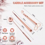 Candle Wick Trimmer Set Wick Trimmer Candle Snuffer Wick Dipper 3 in 1 Candle Care Kit Stainless Steel Candle Accessory Set with Wick Cutter Candle Extinguisher Gift Package for Candle Lovers - BVVBO2045
