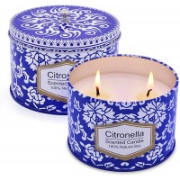 Citronella Candles Outdoor 8.5oz Natural Soy Wax Candles for Home Outside Patio Porch Pack of 2 - B9B3R39W8