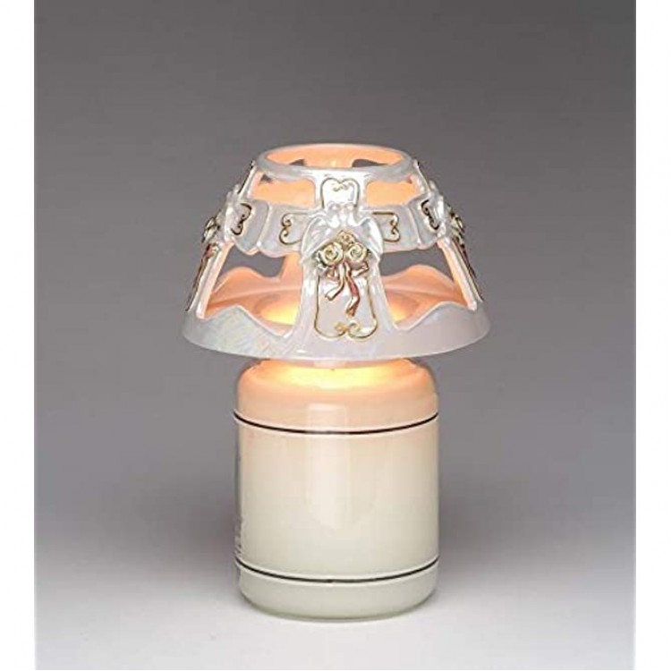 Cosmos Gifts Fine Ceramic Double Love Doves Design Candle Jar Shade Candle Jar NOT Included 6 4 H - BZEUT8CKF