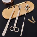 CRASPIRE 3PCS Candle Accessory Set Candle Accessories Stainless Steel Candle Tools Set with Candle Snuffer Candle Wick Trimmer Candle Wick Dipper Storage BagGolden - BN3FO7IWZ