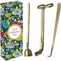 DANGSHAN 3 in 1 Candle Accessory Set Candle Wick Trimmer Candle Wick Cutter Candle Snuffer Extinguisher Candle Wick Dipper with Gift Package for Candle Lovers Bronze - BHC1M7Q7J