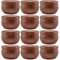 Darware Rose Gold Candle Tins 12-Pack; European Style Containers for Storage Parties Weddings Jewelry Candy and Tea Stash - BZCNGN2I8