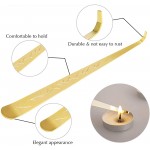 DRAMLOR Candle Accessory Set 4 in 1 Include Candle Wick Trimmer Cutter Candle Snuffer Extinguisher Wick Dipper and Storage Tray Plate Great for Scented Candle Lovers Gold - B2VWN7IPE