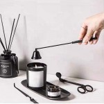 OLAMTAI Candle Snuffer with Long Handle Candle Snuffers Accessory Stainless Steel Wick Flame Snuffer for Putting Out Candles Flame Safely Aromatherapy Candles Jar Candles Candle Lovers Black - BQJ2LCNMX