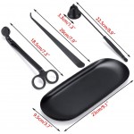 OwnMy 4 in 1 Candle Accessory Set Candle Wick Trimmer Candle Wick Dipper Candle Wick Snuffer Storage Tray Plate Candle Care Tools Gift for Candle Lovers Black - B1MCZH4QR