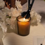 UMOKOON Sturdy Candle Wick Trimmer Premium Stainless Steel Wick Cutter for Candles Polished Candle Scissors Matte Black - BF219TET1