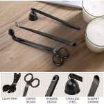 YioQio 3-in-1 Candle Accessory Set Candle Wick Trimmer,Candle Wick Dipper,Candle Cutter Candle Snuffer with Gift Package for Candle Lovers Black - B0NRVRL40