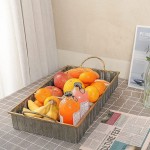 COSIEST Galvanized Metal Tray Rustic Rectangle Decorative Tray with Handles Farmhouse Decor Thanksgiving Centerpiece - B6VCAL476