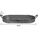 Creative Co-Op Oval Galvanized Metal Handles Decorative Tray 26.75 Silver - BR7KCJ1OY