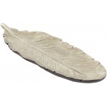 Deco 79 Feather Tray 26 x 2 Silver - BESLAAAMB