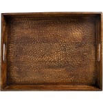 Heritage Lace Artisan Wood 18X14X2 Hammered Natural Decorative Charcuterie Tray 45 x 35 x 5 HR-001 - BRJZ8CMV0