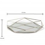 Homeduvo 102LaDeco Decorative Silver Metal Prisma Tray with Mirror for Jewelry Vanity Cosmetic Makeup Perfume Organizer Ornate Trinket Tabletop Decor Gift for Women Girls Birthday Christmas - B3OIFAABM