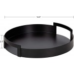 Kate and Laurel Myo Round Decorative Tray 15 Diameter Black - BOCRL1DY4