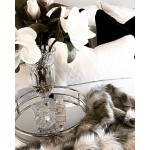 Le'raze Mirrored Vanity Tray Decorative Round Tray with Chrome Handles for Display Perfume Vanity and Bathroom Elegant Mirror Tray Makes A Great Bling Gift –13 Inch. - BMA8XBZRN