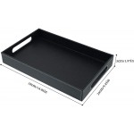 MoKo Vanity Tray 38x24x5 cm Large Leather Valet Tray Decor Serving Tray with Handles for Dresser Living Room Bedroom Entryway Black - BCZ35H6QZ