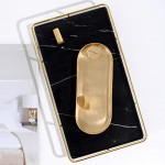 PuTwo Decorative Black Marble Polished Gold Metal Handles Jewelry Handmade Catchall Tray for Dresser Bathroom Vanity Table Bar Ideal Gift 1 Tiers - BD219GNZF