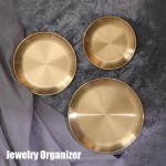 Round Brass Tray,Small Gold Decorative Tray Metal Storage Organizer Tray for Modern Home,Matte Brass Finish - B8OKQQ225