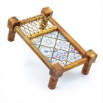 Traditional Decorative Asian Cot Tray for Snacks & Drinks | North Indian Decorative Wooden Coat Decor Accent | Nagina International - BPMPKSB8A