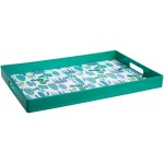 Truu Design Green Decorative Cactus Tray Set Set of 2 16 x 10 inches - BTPUO5VQ6