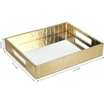Vixdonos Decorative Mirror Tray,Gold Vanity Tray,Leather Catchall Organizer for Makeup,Perfume and Cosmetic on Dresser or Coffee TableSmall Gold - BJN36DO9V