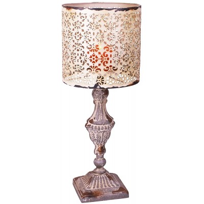 19.5" Tall Vintage Metal Candle LED Candle Lamps Table Candle Holder Candle Lamp Home Decor - B4191C00F