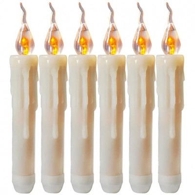 3 PCS Electronic Candle,0.8 * 6.7" Church Candle Halloween LED Candle Ceremony Candle AccessoriesYellow Flash - BMAK7QN2X