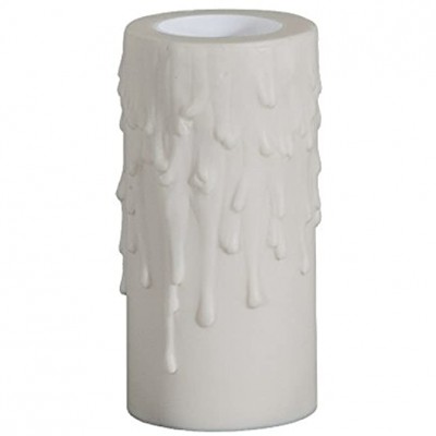 B&P Lamp 4" Height Candelabra Size 7 8" Inside Diameter Candle Cover with Extra Wide Exterior Off White - BXFVL2TPU