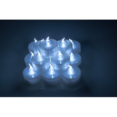Back to 20s 18 pcs Tealight LED Candle Lamps Static Non-Flicker Tea Light for Christmas Party Wedding Decoration White - B5XKN6OV8