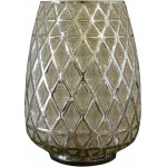 Boston Warehouse Torchier Indoor Outdoor Beaded Glass Hurricane Lantern with LED Simulated Fire Base 6-Inches x 8-Inches Flame Effect - BWI9LDUVQ