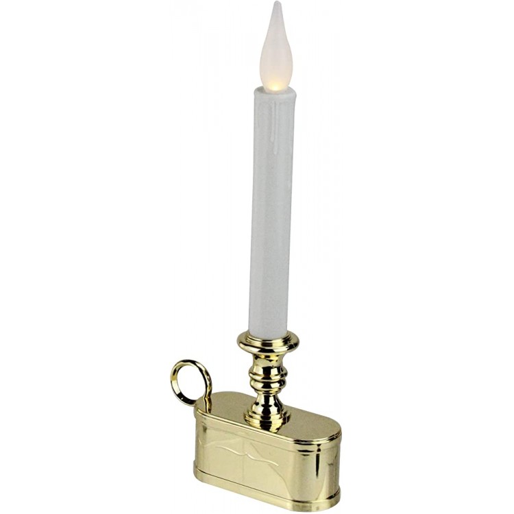 Brite Star 11 Battery Operated White and Gold LED Christmas Candle Lamp with Toned Base - BTKAQRTXQ