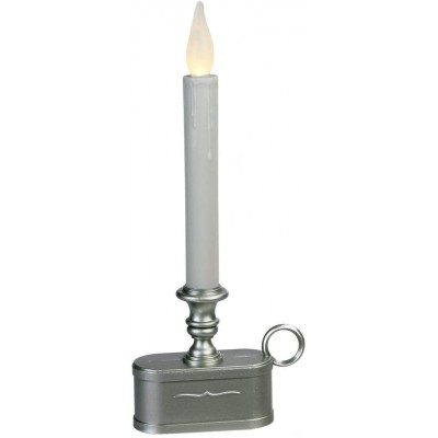 Brite Star 11" Pre-Lit Silver and Gray LED Christmas Candle Lamp with Toned Base - BD1EFBIJI