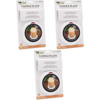 Bulk Paradise Large Jar Warmer Safely Releases Scents Without a Flame-Candle Plate Keeps Coffee Tea and Soups Warm in Your Home Office Desktop and More 3 Pack White - B3VQ32ZM3