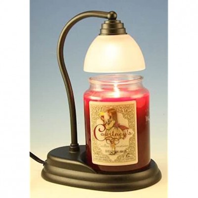 Courtney's Candles Aurora Black Candle Lamp Warmer and Courtneys 26 oz Candle Lavender Amber - BYMK16R15